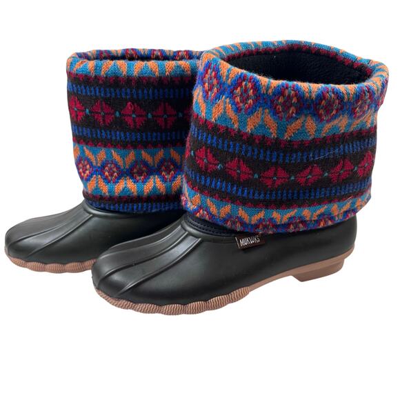 Womans mukluks rubber and woven boots size 7 - Picture 7 of 8